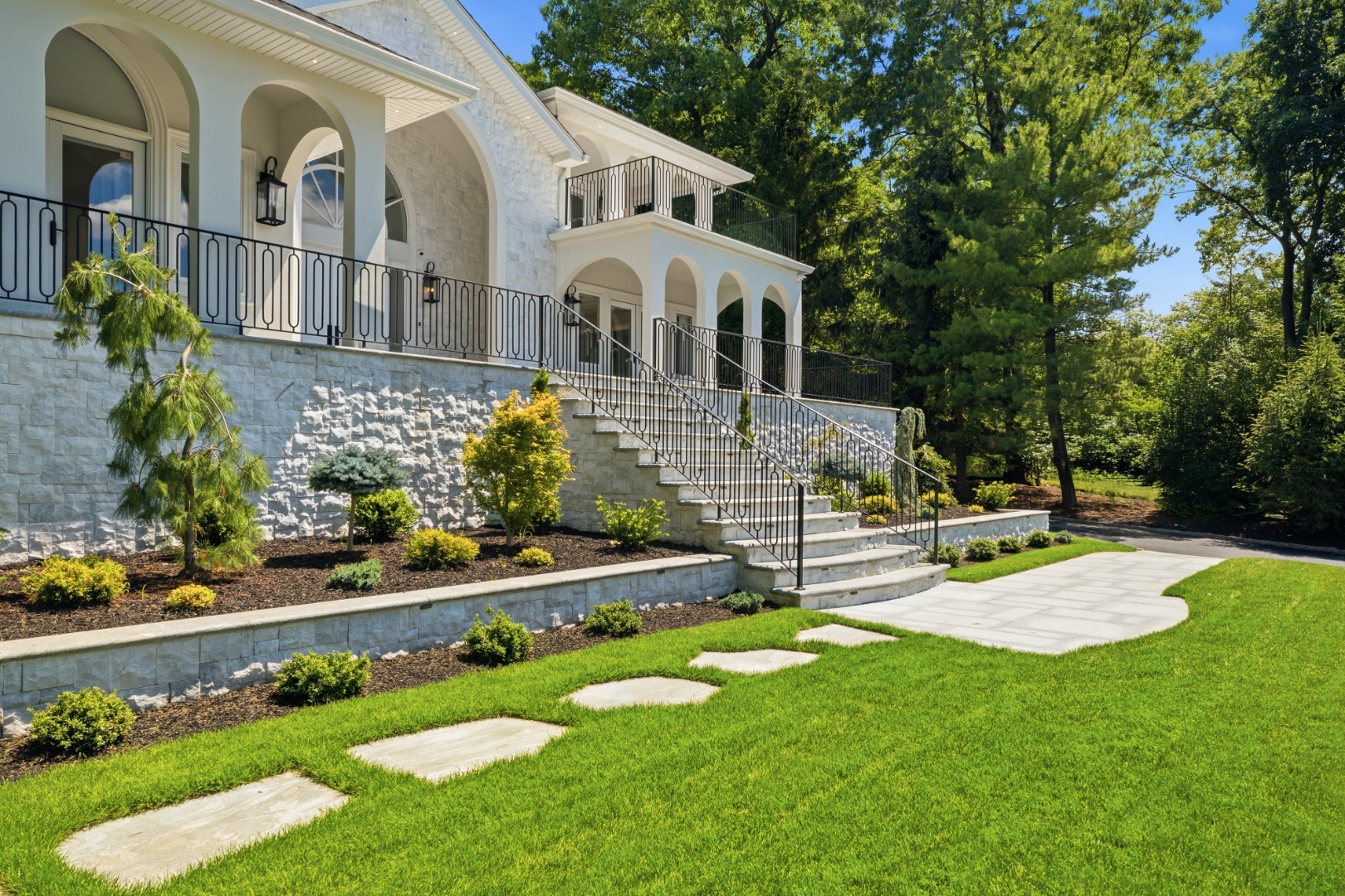 244 Park Avenue — stone steps and grounds