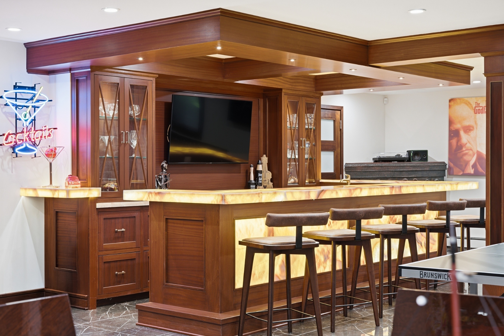 Lower level — recreation and lounge area